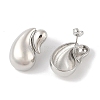 Teardrop Brass Stud Earrings for Women EJEW-Q389-03A-P-2