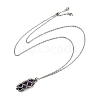 3Pcs 3 Styles Natural Rose Quartz & Green Aventurine & Amethyst Macrame Pouch Faceted Bullet Pendant Necklaces NJEW-JN05090-5