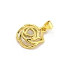 Rack Plating Brass Micro Pave Cubic Zirconia Pendants KK-C074-10G-2