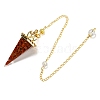 Mixed Gemstone Chip & Resin Dowsing Pendulum Big Pendants G-H293-02G-3