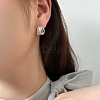 925 Sterling Silver Stud Earrings for Women EJEW-Q804-02S-3