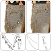2Pcs 2 Styles Gothic Alloy Skull Link Chains for Pants HJEW-PH0002-05-3