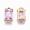 Brass Glass Rhinestone Pendants X-GLAA-S179-21G-RS-3