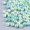 Rainbow ABS Plastic Imitation Pearl Beads X1-OACR-Q174-8mm-03-2