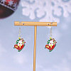 Christmas Theme Alloy Enamel Dangle Earrings FS-WGBB05F-09-1