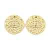 Brass Micro Pave Clear Cubic Zirconia Pendants KK-S386-09G-1