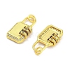 Rack Plating Brass Micro Pave Clear Cubic Zirconia Pendants KK-M293-26G-2