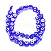 Handmade Evil Eye Lampwork Flat Round Bead Strands LAMP-L058-6mm-12-2