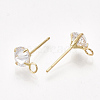 Brass Stud Earring Findings KK-T035-123G-2