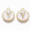 Brass Micro Pave Cubic Zirconia Pendants KK-T062-04Y-NF-1