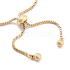 Brass Pave Clear Cubic Zirconia Flat Round Box Chain Slider Bracelets BJEW-YWC0002-12A-G-3