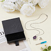 Natural Amethyst Teardrop Urn Ashes Pendant 304 Stainless Steel Cable Chain Necklaces NJEW-OC0001-09C-4