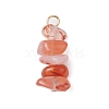 10Pcs 5 Colors 12 Constellation Natural Citrine & Golden & Stainless Steel Color Sheen Obsidian & Rose Quartz & South Red Agate & White Moonstone Pendants PALLOY-JF02839-10-3