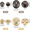 Olycraft 48Pcs 4 Style 1-Hole Metal Buttons BUTT-OC0001-22-2