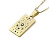 304 Stainless Steel Black Enamel Rectangle with Constellation Pendant Necklaces NJEW-I128-01J-2