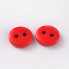 2-Hole Flat Round Resin Sewing Buttons for Costume Design BUTT-E119-20L-10-2