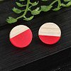 Resin & Wood Stud Earrings EJEW-N017-003A-2
