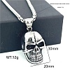 304 Stainless Steel Gothic Skull Pendant Necklaces for Men QF4021-5