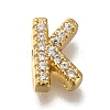 Rack Plating Brass Micro Pave Clear Cubic Zirconia Beads KK-G500-30G-K-1