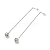 Tarnish Resistant 304 Stainless Steel Long Chain with Small Bell Dangle Stud Earrings for Women EJEW-A068-01P-1