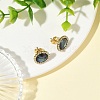 Paua Shell & Brass Stud Earrings for Women EJEW-JE07472-01-1