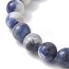 Natural Sodalite Round Beaded Stretch Bracelets BJEW-TA00431-3