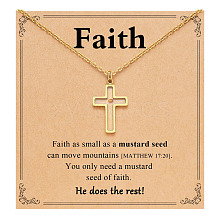 Cross 216 Stainless Steel Mustard Seed Pendant Necklaces for Women WG511AE-01