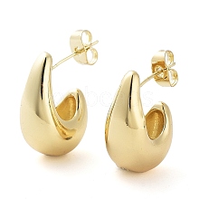 Brass Teardrop Stud Earrings EJEW-D086-04G