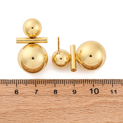 Brass Stud Earrings EJEW-R025-01G-1