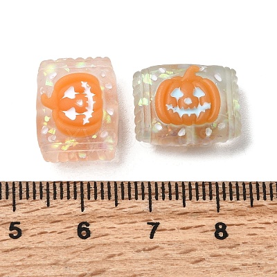 Halloween Frosted Transparent Resin Beads RESI-A048-01A-1
