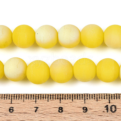 Frosted Opaque Glass Beads Strands GLAA-T032-P10mm-MBB16-1