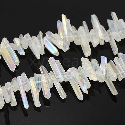 Natural Electroplated Quartz Crystal Beads Strands G-F212-01-1
