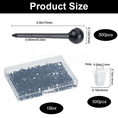500Pcs Eco-Friendly Plastic Stud Earring Findings KY-SP0001-01B-1