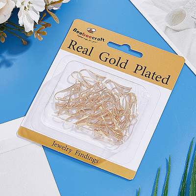 40Pcs Brass Earring Hooks KK-BBC0024-45-1