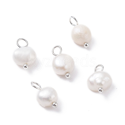 Natural Cultured Freshwater Pearl Charms PALLOY-JF01099-03-1