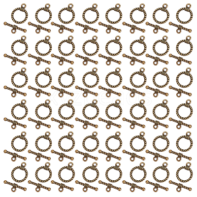 150Pcs Tibetan Style Alloy Toggle Clasps FIND-GO0002-99AB-1
