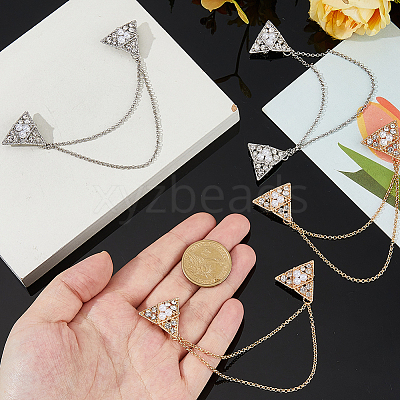 6Pcs 2 Colors Triangle Lapel Pins JEWB-FH0002-55-1