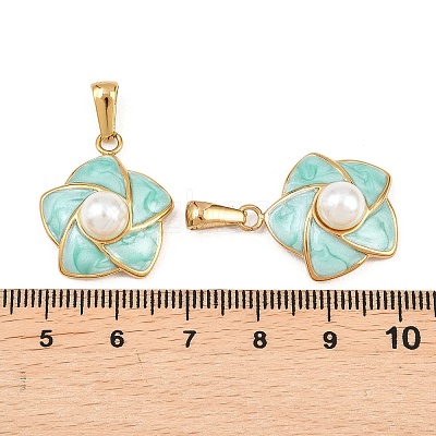 304 Stainless Steel Enamel Pendants STAS-P438-13B-G-1