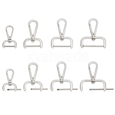 8Pcs 4 Styles Zinc Alloy Swivel Lobster Claw Clasps FIND-PH0008-63P-1
