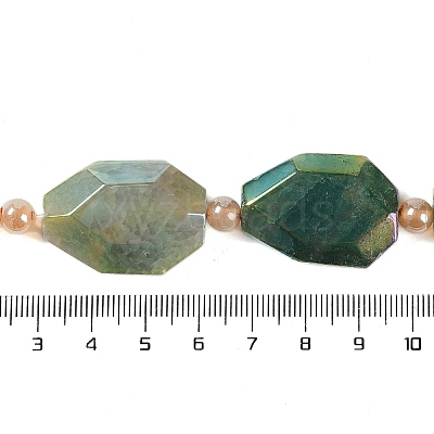 Electroplated Natural Agate Beads Strands G-L604-B01-01D-1