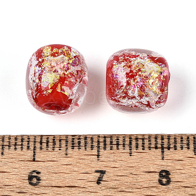 Handmade Foil Lampwork Beads Strands FOIL-T008-01D-1