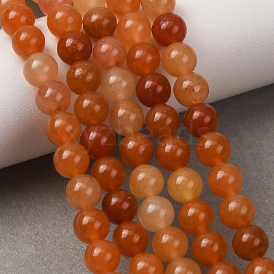 Natural Red Aventurine Bead Strands X-G-P257-02-6mm-1