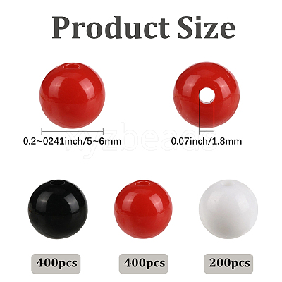 3Colors Opaque Acrylic Beads MACR-SP0001-94A-1