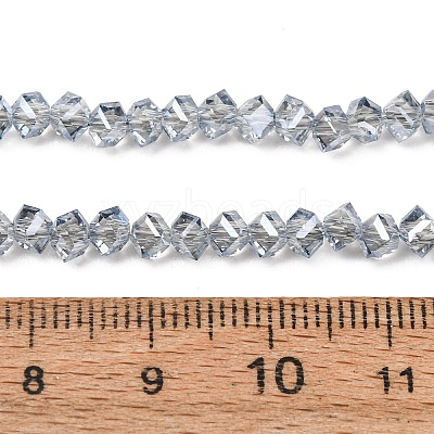 Electroplate Transparent Glass Beads Strands GL-CBA7A17-01A-05-1