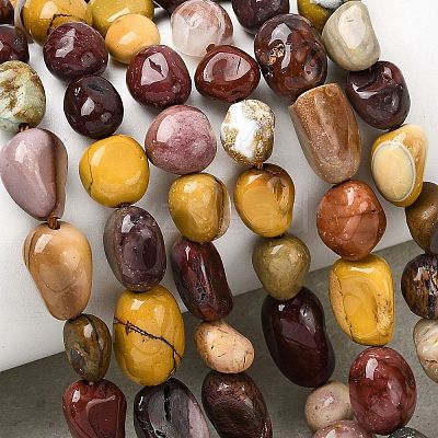 Natural Mookaite Beads Strands G-P601-A11-02-1