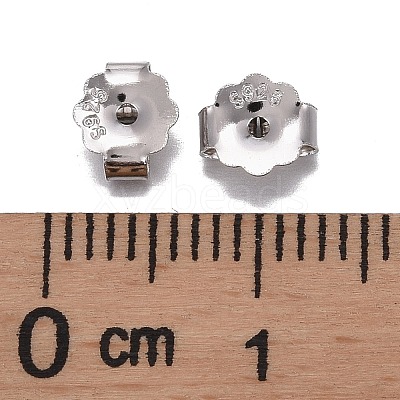 Rhodium Plated 925 Sterling Silver Friction Ear Nuts STER-L063-09P-1