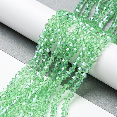 Transparent Electroplate Glass Beads Strands LS-EGLA-A039-T4mm-A24-1