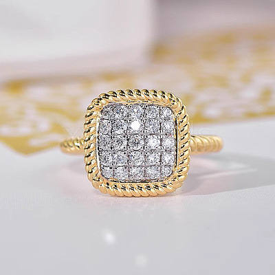 Brass Micro Pave Cubic Zirconia Finger Rings for Women FS-WG378B2-03-1