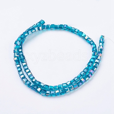 Electroplate Glass Beads Strands EGLA-R030-6x6mm-14-1