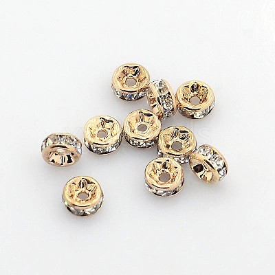 Brass Rhinestone Spacer Beads X-RB-A014-Z5mm-01LG-NF-1